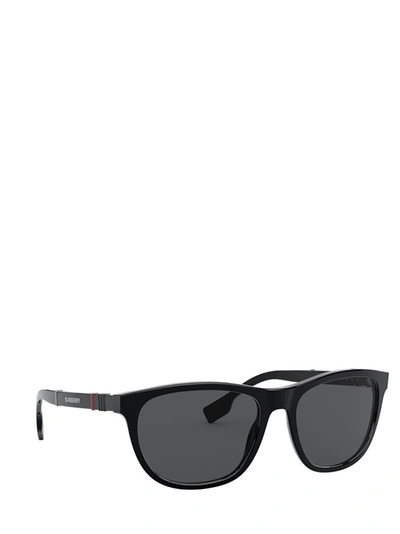 Shop Burberry Eyewear Rectangular Frame Sunglasses In Black