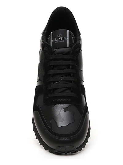 Shop Valentino Garavani Rockstud Rockrunner Sneakers In Black