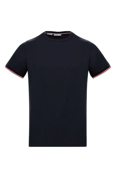Shop Moncler Slim Fit Tipped T-shirt In Navy