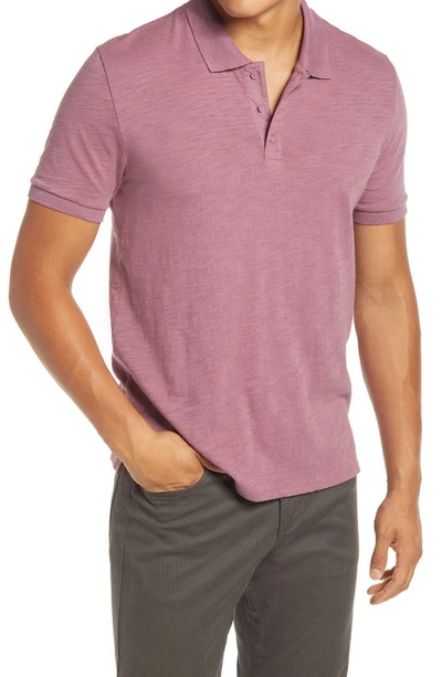 Shop Vince Classic Slim Fit Polo In Mulberry