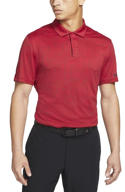 Shop Nike Dri-fit Adv Tiger Woods Golf Polo In Team Red/gym Red