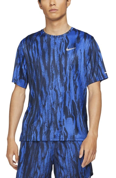 Nike Men's Dri-fit Miler Wild Run Short-sleeve Running Top In Blue |  ModeSens