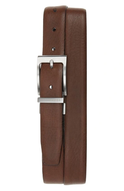 Shop Ted Baker Reversible Leather Belt In Chocolate