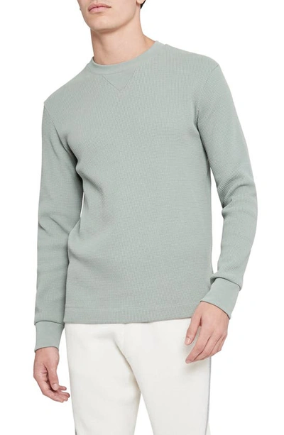 Shop Theory Mattis Waffle Knit Crewneck Top In Fennel