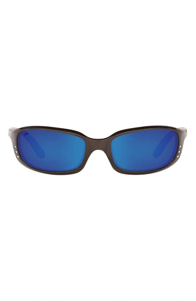 Shop Costa Del Mar 59mm Polarized Wraparound Sunglasses In Gun Blue