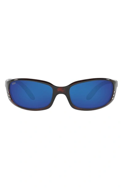 Shop Costa Del Mar 59mm Polarized Wraparound Sunglasses In Light Tort