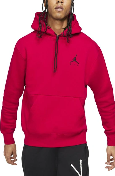 Shop Jordan Jumpman Air Fleece Hoodie In Gym Red