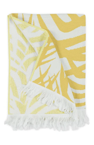 Shop Matouk Zebra Palm Print Beach Towel In Canary