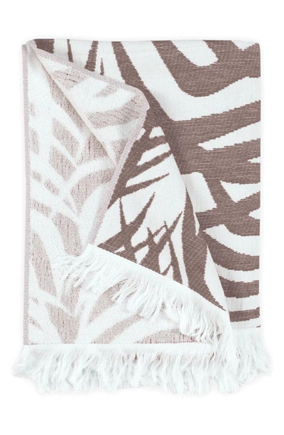 Shop Matouk Zebra Palm Print Beach Towel In Teak