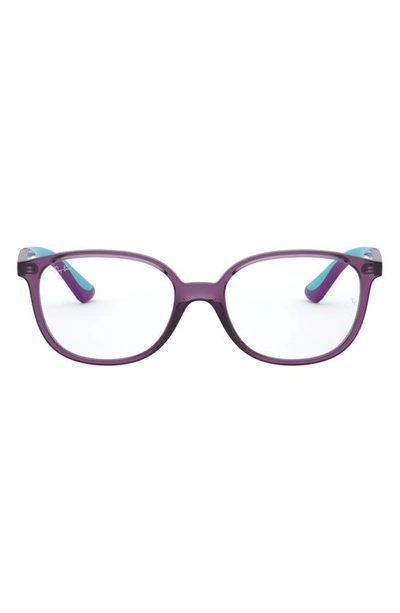Shop Ray Ban Kids' 49mm Optical Glasses In Transparent Violet
