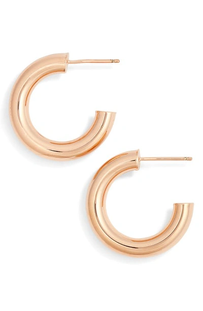Shop Jennifer Zeuner Lou Hoop Earrings In Rose Gold Vermeil