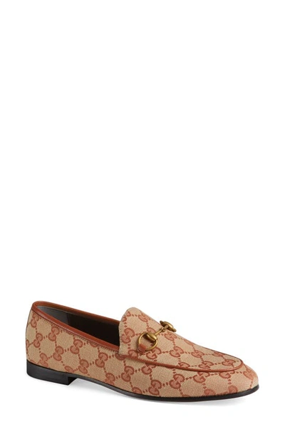 Shop Gucci New Jordaan Gg Supreme Canvas Loafer In Beige