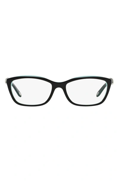 Shop Tiffany & Co 54mm Cat Eye Optical Glasses In Top Black/ Blue