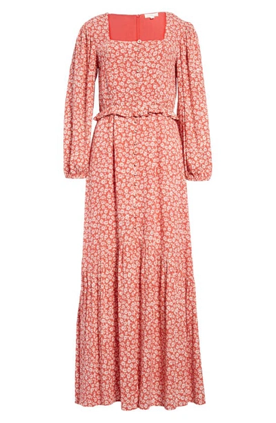 Shop Lost + Wander Madison Long Sleeve Maxi Dress In Coral