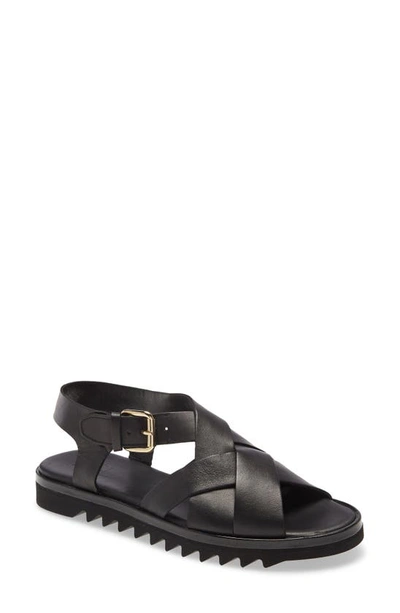 Shop Agl Attilio Giusti Leombruni Multiband Sport Sandal In Black Leather