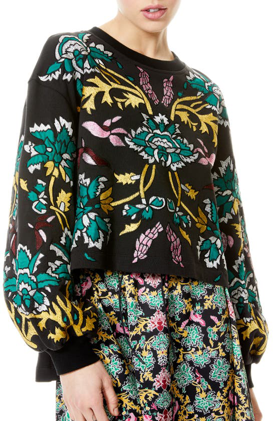 プレミアム アリス アンド オリビア Alice Olivia レディース スウェット トレーナー トップス Gaia Blouson Sleeve Sweatshirt Black Multi 工房直送価格 Isbahhassan Com