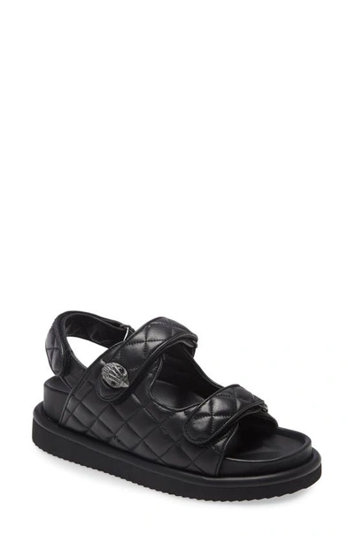 Shop Kurt Geiger London Orson Slingback Sandal In Black Leather