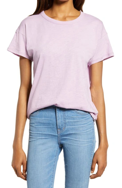 Shop Madewell Whisper Cotton Crewneck T-shirt In Bright Violet