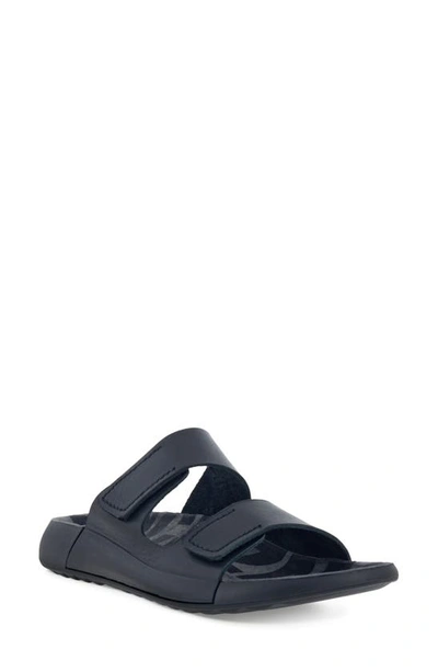Shop Ecco Cozmo Slide Sandal In Black Leather