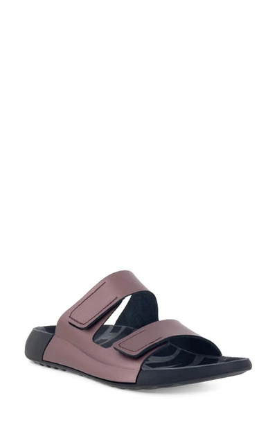 Shop Ecco Cozmo Slide Sandal In Woodrose Leather
