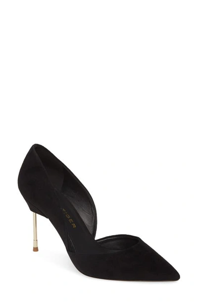 Shop Kurt Geiger Bond 90 D'orsay Pump In Black Suede