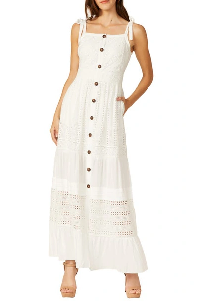 Shop Adelyn Rae Janella Eyelet Maxi Dress In White