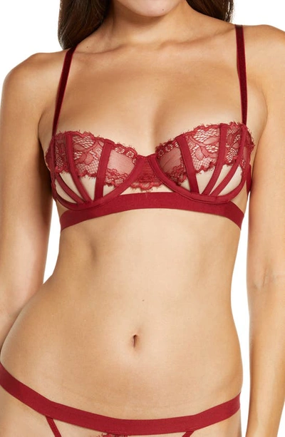Shop Thistle & Spire Sidney Open Cup Bra In Ruby