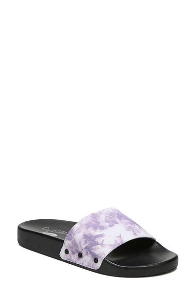 Shop Dr. Scholl's Pisces Slide Sandal In Purple Tie Dye Fabric