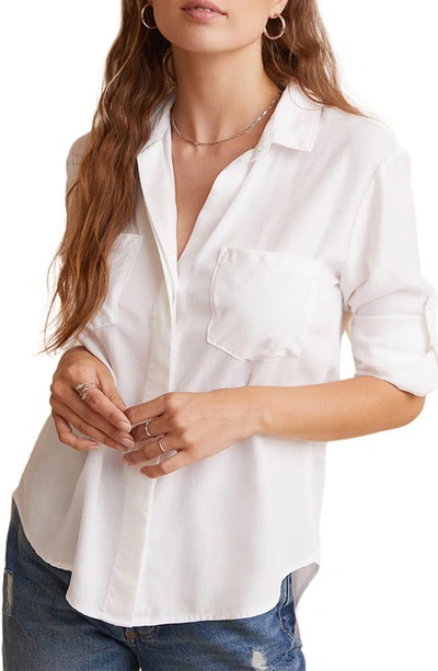 Shop Bella Dahl Split Back Button-up Shirt In White