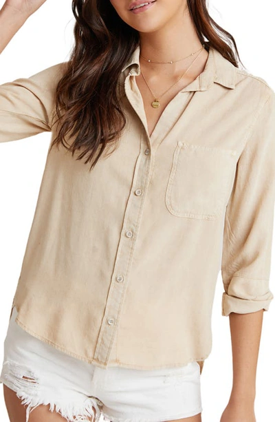 Shop Bella Dahl Shirttail Button-up Shirt In Soft Khaki