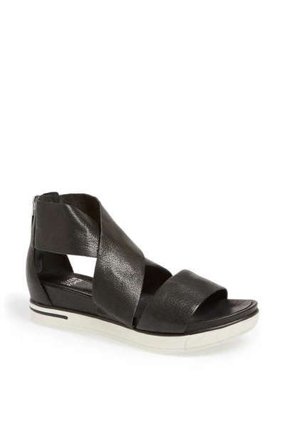 Shop Eileen Fisher Sport Platform Sandal In Black Leather