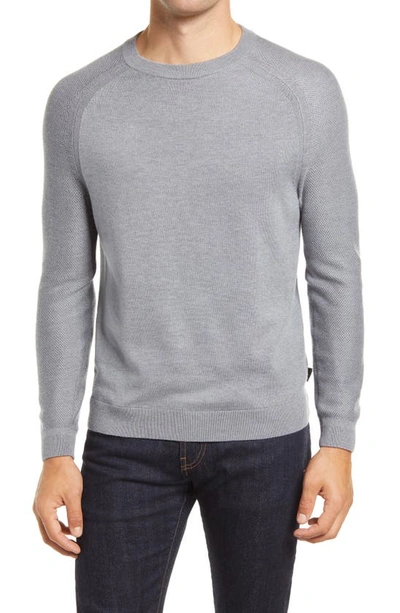 Shop Ted Baker Foundit Raglan Crewneck Sweater In Grey-marl