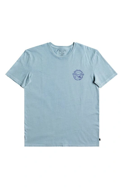 Shop Quiksilver Double Palms Graphic Tee In Blue Heaven