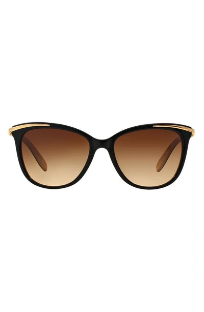 Shop Ralph Lauren 54mm Gradient Cat Eye Sunglasses In Blacktan