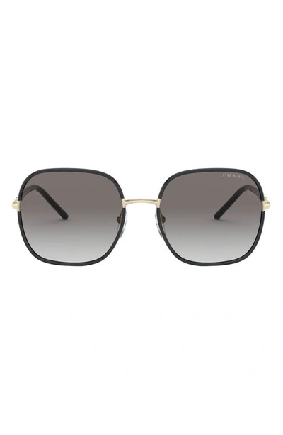 Shop Prada 58mm Gradient Square Sunglasses In Black