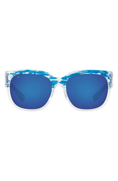 Shop Costa Del Mar 58mm Polarized Square Sunglasses In Blue