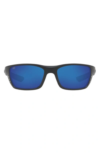 Shop Costa Del Mar 58mm Polarized Sunglasses In Black Blue