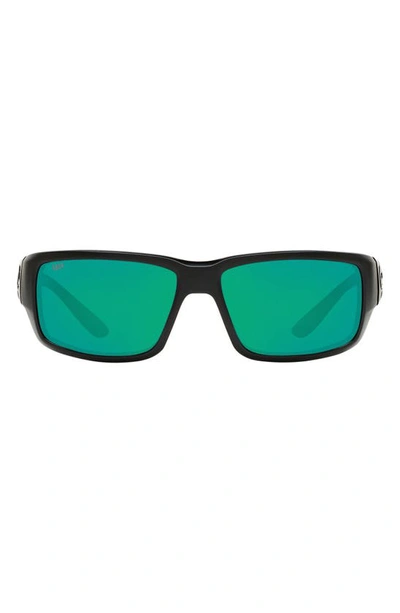 Shop Costa Del Mar 59mm Wraparound Sunglasses In Satin Black