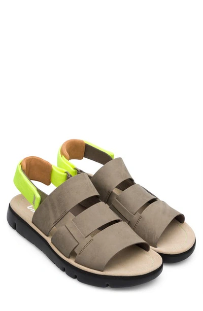 Shop Camper Oruga Slingback Sandal In Beige/lime