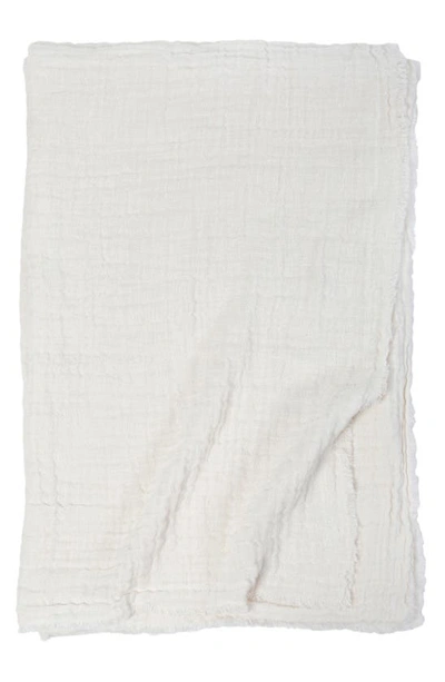 Shop Pom Pom At Home Hermosa Oversized Cotton & Linen Throw Blanket In Cream/ Cream