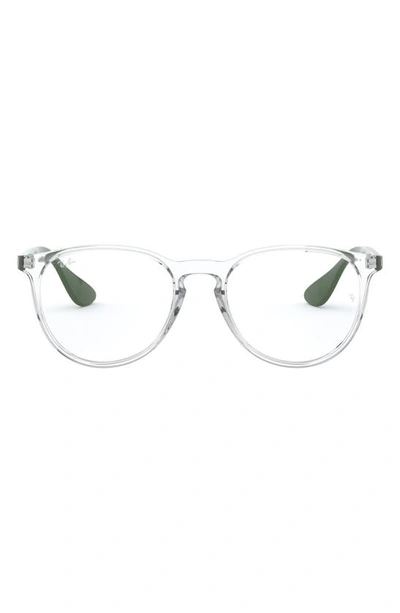 Shop Ray Ban Unisex Erika 51mm Keyhole Optical Glasses In Transparent/ Green
