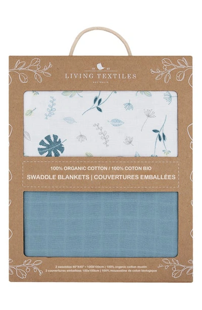 Shop Living Textiles Leaf 2-pack Organic Cotton Swaddles In Green