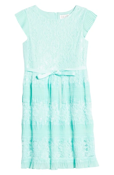 Shop Blush By Us Angels Pleated Lace Dress In Teal