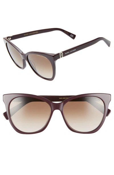 Shop Marc Jacobs 56mm Cat Eye Sunglasses In Plum