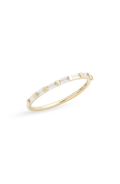 Shop Jennie Kwon Designs Half Eternity Diamond Baguette Ring In Yellow Gold/ Diamond
