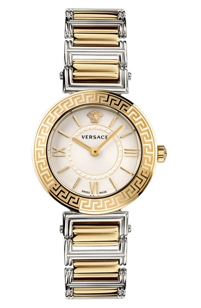 Shop Versace Tribute Bracelet Watch, 35mm In Silver/ Gold