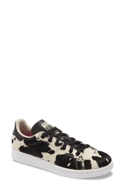 Shop Adidas Originals Stan Smith Genuine Calf Hair Sneaker In Black/ Clear Brown/ Vivid Pink