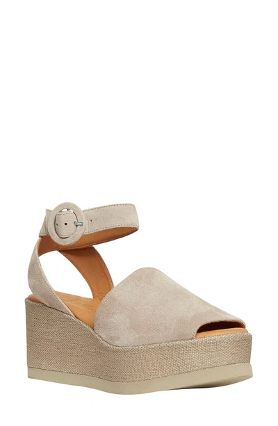 Shop Andre Assous Klarita Platform Wedge Suede Sandal In Ivory Suede