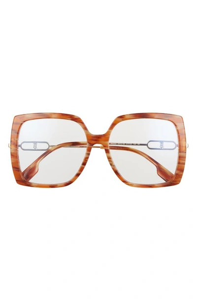 Shop Burberry 57mm Square Sunglasses In Brown/ Blue Light