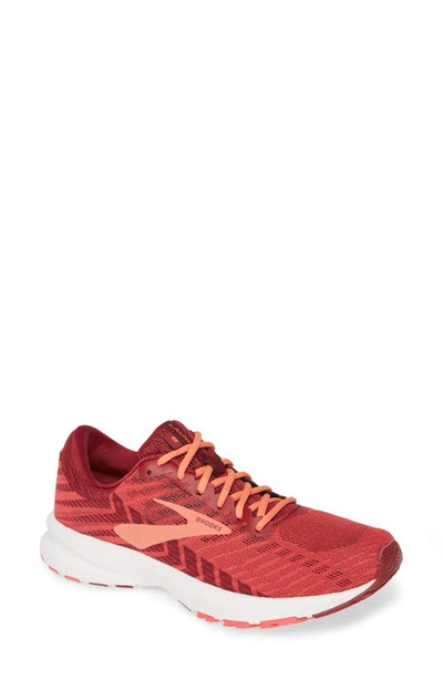 Shop Brooks Launch 6 Running Shoe In Rumba Red/ Teaberry/ Coral